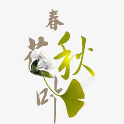 银杏花春花秋叶高清图片