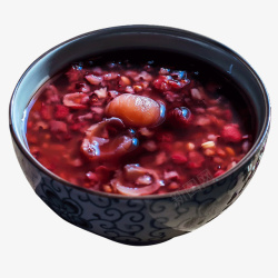 瓷碗中的红豆粥素材