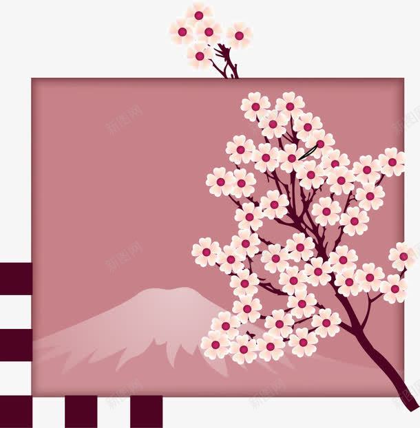 桃花矢量图eps免抠素材_88icon https://88icon.com 免费矢量下载 山峰 桃花 绘画 花朵 矢量图