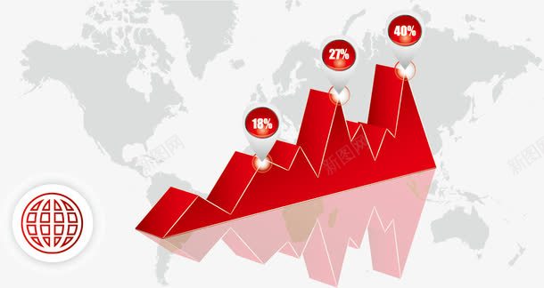 红色图表png免抠素材_88icon https://88icon.com ppt 数据表 百分数 立体图表