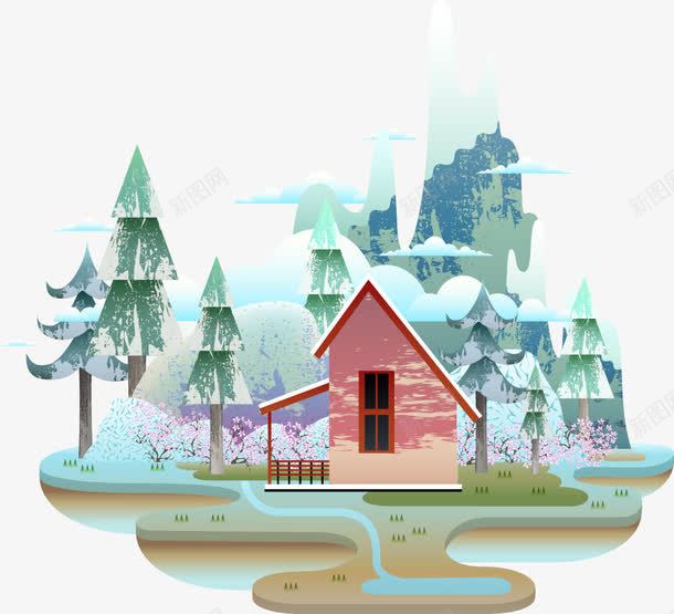 卡通小屋png免抠素材_88icon https://88icon.com 卡通 小屋 雪松