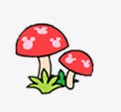 海报卡通红色小蘑菇效果素材