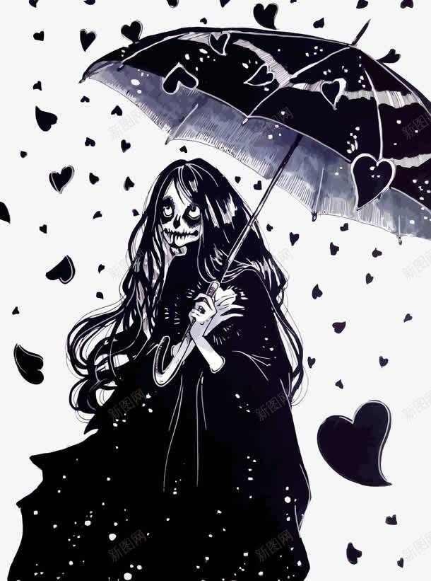 撑伞的女鬼png免抠素材_88icon https://88icon.com 伞 卡通 女鬼PNG 女鬼PNG矢量图 女鬼免扣PNG图 女魔 恋爱 手绘 爱心 矢量女鬼