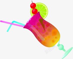 夏日卡通手绘饮料水果素材