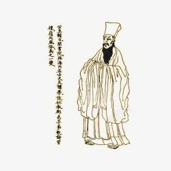 王阳明线条画素材