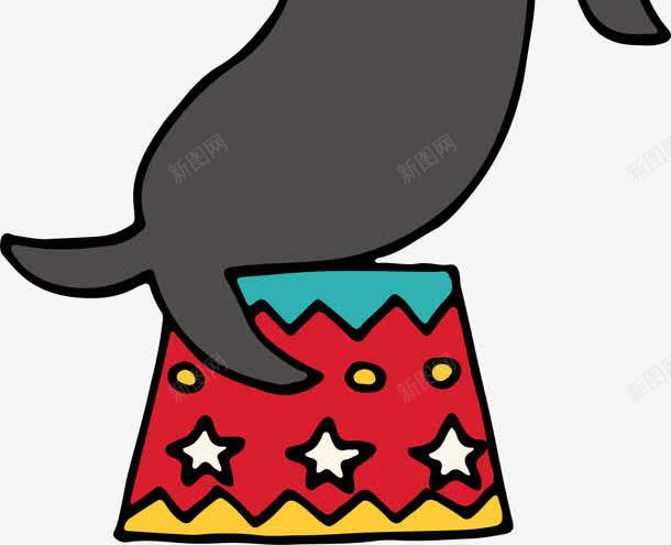 卡通海狮表演png免抠素材_88icon https://88icon.com 可爱卡通 手绘 海狮 海狮表演 皮球 矢量图案 马戏团