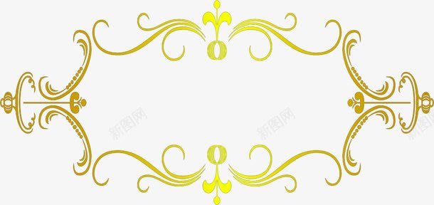 黄色渐变对称花边png免抠素材_88icon https://88icon.com 对称 渐变 花边 黄色