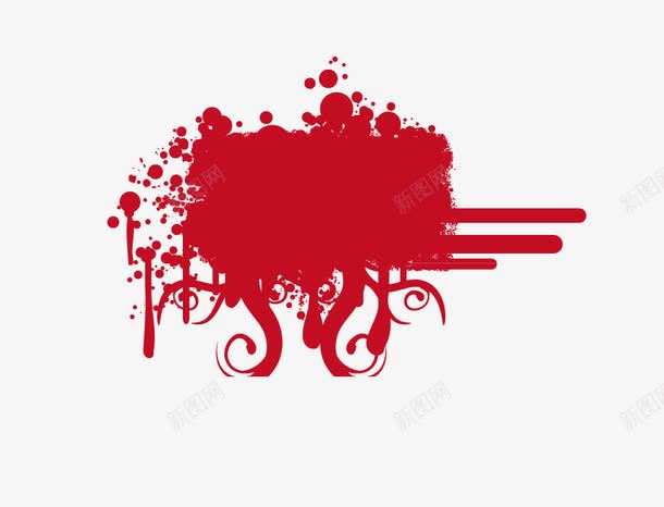 欧式墨迹png免抠素材_88icon https://88icon.com 中国风 墨迹 彩墨 水彩 红色