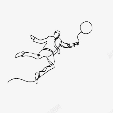 气球带人飞简笔画图标图标