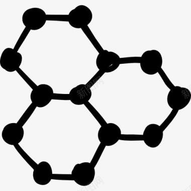 六边形架构三个六边形图标图标