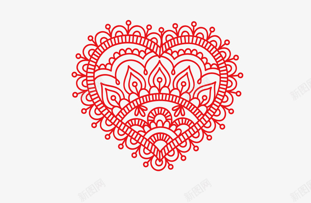 古纹样组成的心形图案矢量图ai免抠素材_88icon https://88icon.com 古纹样 图案 心 矢量图