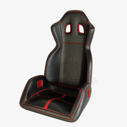 红色条边黑灰色皮质汽车座椅素材
