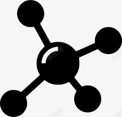手绘黑色分子结构图图标图标