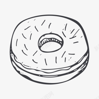 卡通手绘甜甜圈图标图标