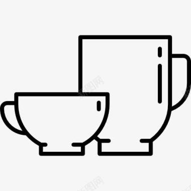 茶两个咖啡杯图标图标