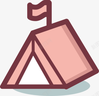 粉色的存钱罐旅游帐篷标图标图标