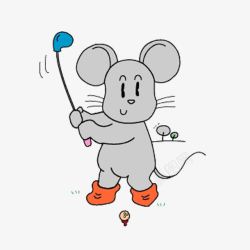 老鼠打高尔夫球素材