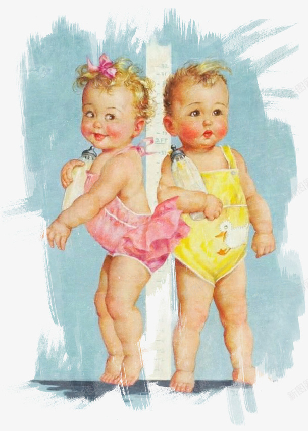 两个小孩png免抠素材_88icon https://88icon.com 双胞胎 小孩 插画