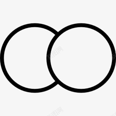 抽象的L两圆轮廓图标图标