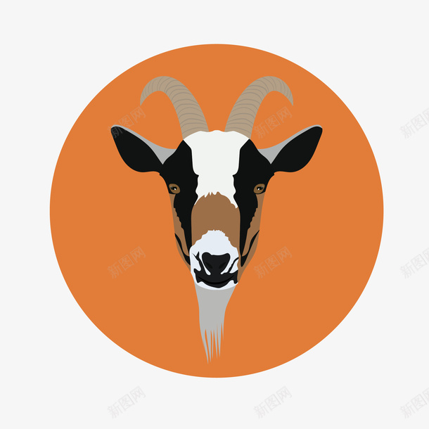 山羊手绘创意图矢量图eps免抠素材_88icon https://88icon.com 免抠图PNG 创意 动物 山羊手绘 矢量图