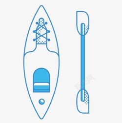 蓝色船桨小船船桨简笔高清图片