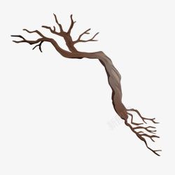 棕色树根手绘树根高清图片