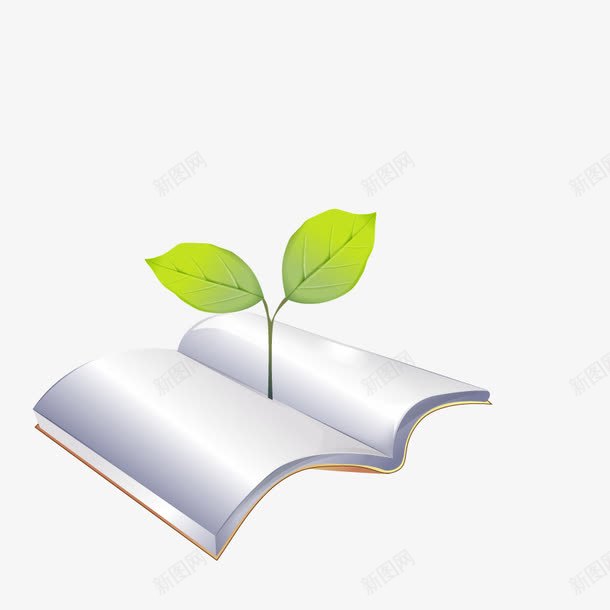 立体书籍png免抠素材_88icon https://88icon.com 书本 书籍 卡通 叶子 展开 植物