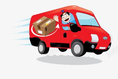一辆红色的物流车png免抠素材_88icon https://88icon.com 汽车 物流 红色 运输