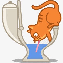 躺着的猫喝水的猫图标图标
