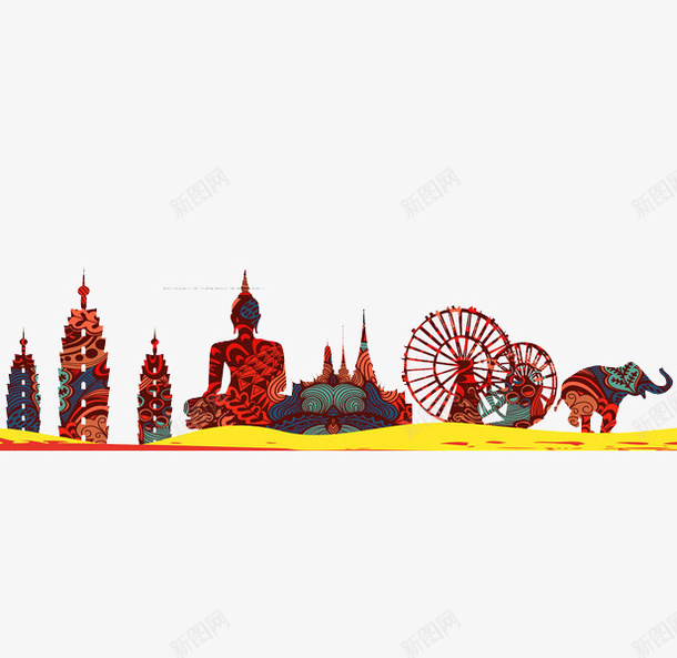 水彩游乐场png免抠素材_88icon https://88icon.com 卡通 手绘 水彩 游乐场