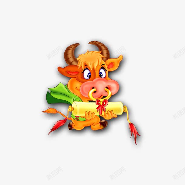 卡通生肖牛png免抠素材_88icon https://88icon.com 卡通 生肖牛 设计 透明
