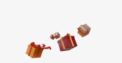 彩色漂浮礼盒惊喜素材