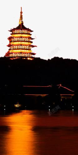 杭州西湖夜景素材