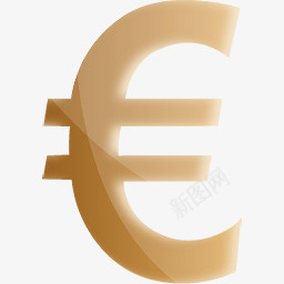 金色的欧元符号图标图标