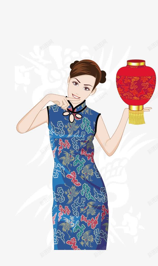 中国古典蓝花旗袍美女png免抠素材_88icon https://88icon.com 中国古典蓝花旗袍美女 旗袍素材 旗袍美女 矢量素材 美女矢量