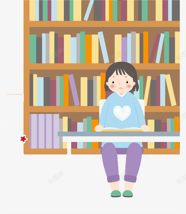 图书馆学习的女孩png免抠素材_88icon https://88icon.com 书本 创意 图书馆 多彩 奋发 女孩 学习 简笔