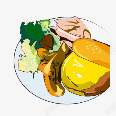 水拉png免抠素材_88icon https://88icon.com 插画食物沙拉