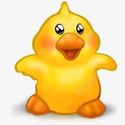 鸭子玩具黄色鸭子卡通可爱表情图标图标