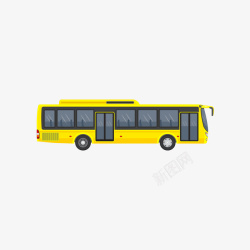 黄色的公交车矢量图素材