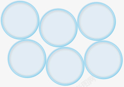 蓝色几何圆形PPT元素矢量图素材
