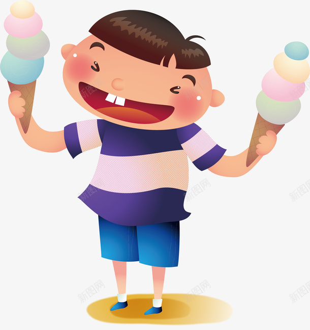 爱吃冰淇淋的男孩矢量图ai免抠素材_88icon https://88icon.com 冰淇淋 夏天 男孩 解暑 矢量图