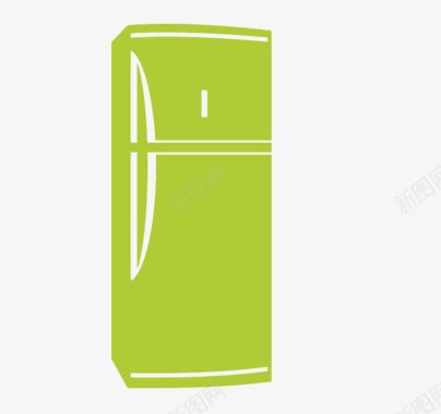 冰箱草绿色冰箱图标图标