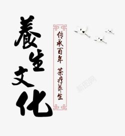 养生文化艺术字素材