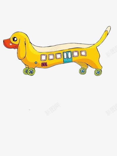 腊肠狗玩具列车png免抠素材_88icon https://88icon.com 儿童 卡通 可爱 图片