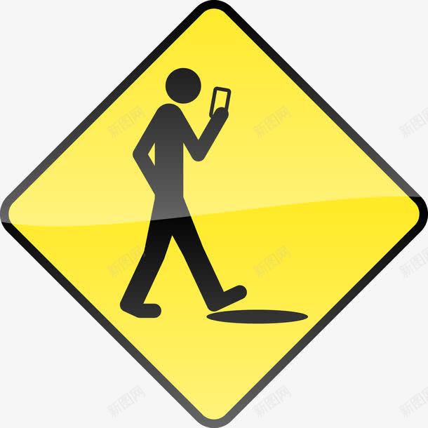 走路看手机png免抠素材_88icon https://88icon.com 手机 标示 黄色