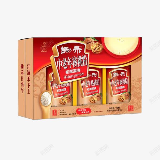 锄禾中老年核桃粉实物图png免抠素材_88icon https://88icon.com 保健 实物 锄禾 食疗