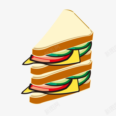 三文治png免抠素材_88icon https://88icon.com 插画食物三文治