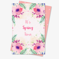 水彩花卉卡片矢量图素材