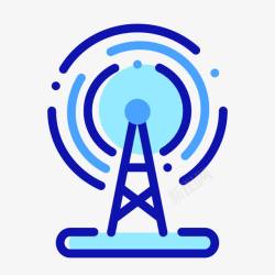 蓝色圆心蓝色扁平化信号卡通图标高清图片