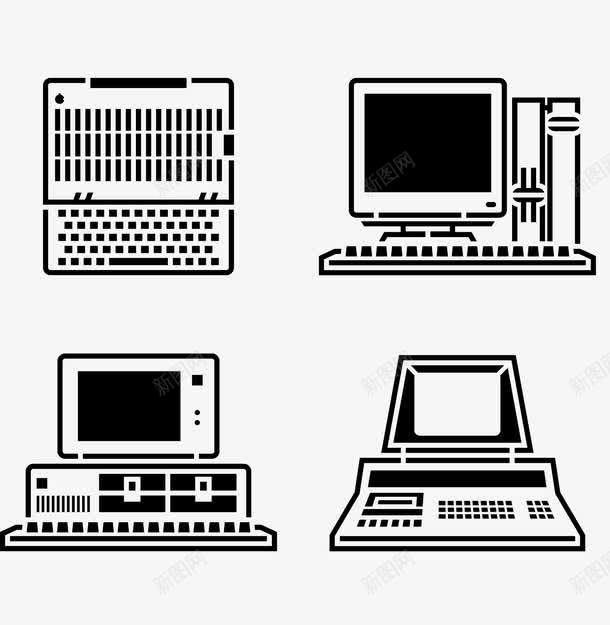 办公用品png免抠素材_88icon https://88icon.com 办公用品 电脑 笔记本 黑色